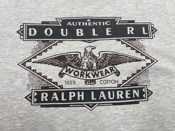 ダブルアールエル RRL 90s 90年代 三ツ星タグ EAGLE SWEAT SHIRT イーグル 灰色 スウェット プリント グレー Lサイズ 104MT-2022