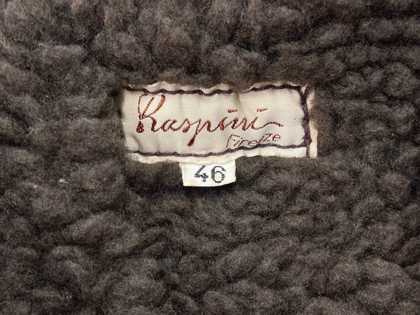 ヴィンテージ vintage Raspini Firenze ラスピーニフィレンツェ ユーロ イタリア フライトジャケット ボア レザージャケット 片爪 G-1 茶 サイズ46 ジャケット 無地 ブラウン 104MT-2239