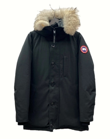 カナダグース CANADA GOOSE JASPER PARKA HERITAGE ジャスパー パーカー ヘリテージ ダウン ジャケット アウター ファー 黒 3438JM ジャケット ロゴ ブラック Mサイズ 104MT-890