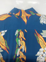 サンサーフ SUN SURF HAWAIIAN SHIRT ハワイアン シャツ アロハシャツ オープンカラー 開襟 半袖 青 半袖シャツ 花・植物 ブルー 104MT-1745