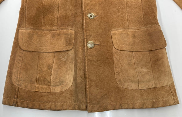 ヴィンテージ vintage 70s~ 70年代 スウェード レザー ジャケット カーコート ハーフコート 茶色 コート 無地 ブラウン 104MT-1930