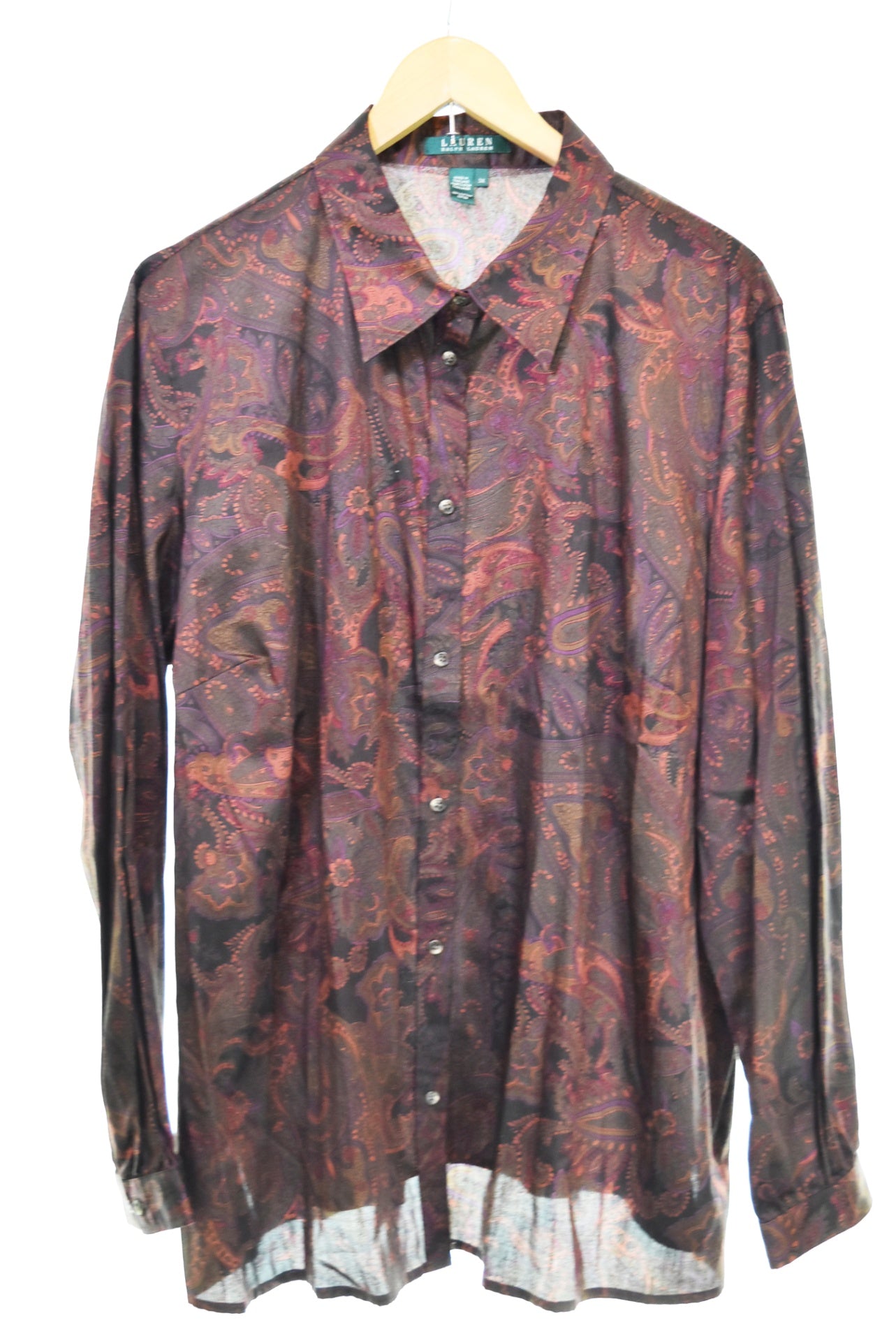 ラルフローレン RalphLauren ペイズリー柄 渋色 総柄シャツブラウス