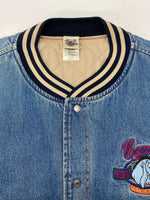 ヴィンテージ vintage Disney ディズニー STADIUM JACKET スタジアム ジャケット スタジャン イーヨー デニム ボタン アウター 刺繍 インディゴ 青 ジャケット キャラクター ブルー 2XLサイズ 104MT-1798