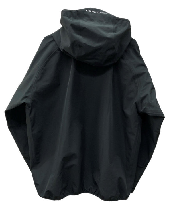 ハフ HUF Rainier Shell Jacket シェル マウンテンパーカー ライトアウター フーディ フロントジップ ロゴ プリント BLACK 黒 SP25 JK00458 ジャケット ワンポイント ブラック Lサイズ 104MT-1834