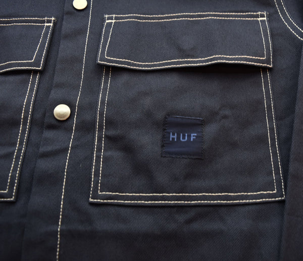 ハフ HUF MASON SHACKET コントラスト ステッチ ジャケット コットンツイル 24AW フレンチ ワーク ウェア  MASON SILVA ジャケット ネイビー Sサイズ 103MT-1778