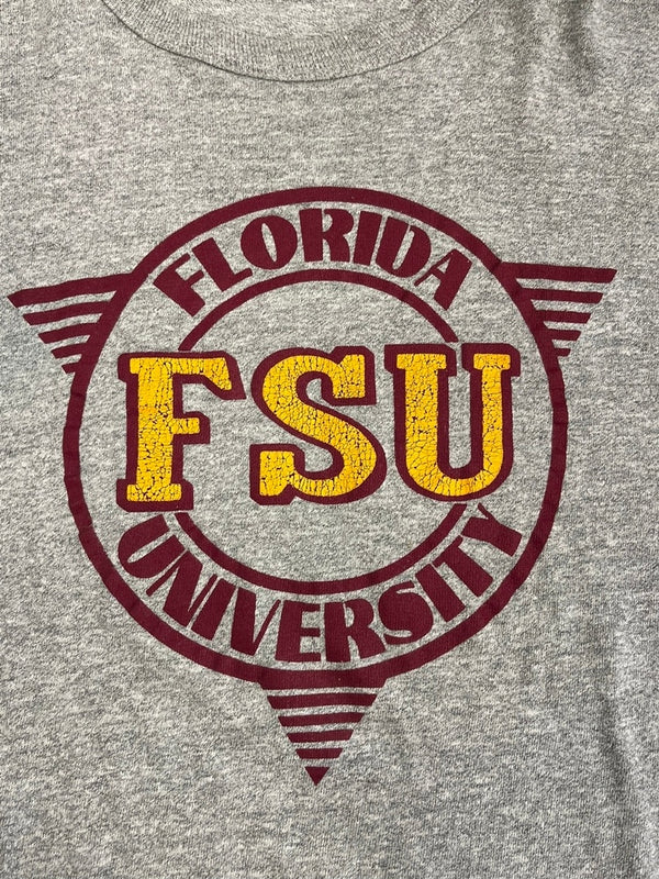 チャンピオン Champion 80s～ ヴィンテージ Vintage トリコタグ リバースウィーブ REVERSE WEAVE US古着 カレッジプリント FSU   XXL Tシャツ グレー 3Lサイズ 101MT-4525