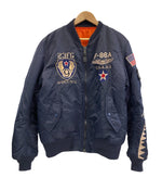 アヴィレックス AVIREX AVIATIONNOSE ART FLYNG SHARKS フライングシャークス MA-1 フライトジャケット MILITARY ミリタリー 6172151 XL ジャケット ネイビー LLサイズ 101MT-3747