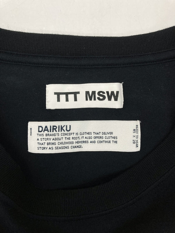 ティーモダンストリートウェア TTT MSW × DAIRIKU ダイリク Layered L/S Tshirt レイヤード Tシャツ ロンT 長袖 重ね着 黒 TD03C ロンT ロゴ ブラック フリーサイズ 104MT-1086