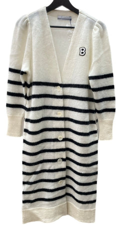 ボーダーズアットバルコニー BORDERS at BALCONY 22SS SPRING MOHAIR LONG CARDIGAN スプリング モヘヤ ロングカーディガン ボーダー BEIGE BD2211-1A-01 カーディガン ロゴ ベージュ SIZE38 104LT-110