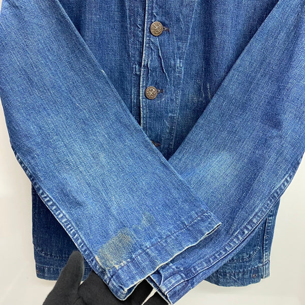 【曜日割引対象外】 ヴィンテージ vintage 40's チェンジボタン ショールカラー US.NAVY カバーオール ジャケット ブルー 201MT-4502 VB