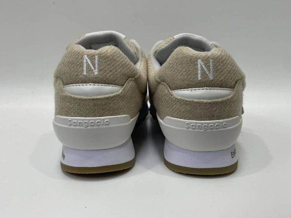 サンガッチョ via SANGACIO ×Wako’s Room ワコーズルーム ベージュ ウール イニシャルN レディース靴 スニーカー ベージュ 24cm 601sh-52