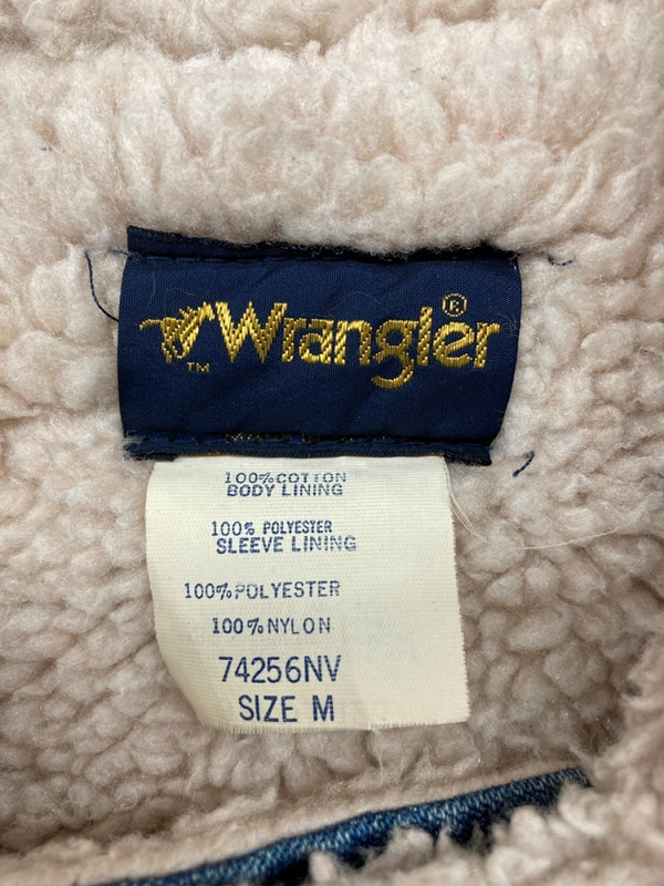 ラングラー Wrangler Boa Denim Ranch Coat ボア デニム ランチ コート ジャケット USA製 ホースマーク 青 74256NV ジャケット ロゴ ブルー Mサイズ 104MT-610