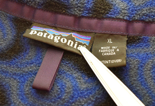 パタゴニア PATAGONIA 90s 95年製 ゼンタートル柄 スナップT フリースプルオーバー カナダ製 25205F5 ジャケット ブルー LLサイズ 103MT-1624