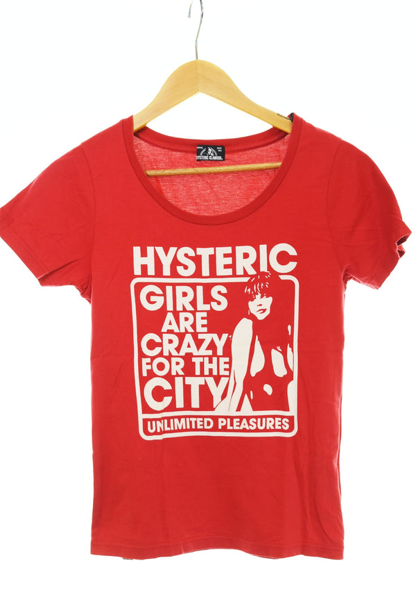 ヒステリックグラマー HYSTERIC GLAMOUR グラフィック Tシャツ 赤 0151CT23 Tシャツ レッド フリーサイズ 103MT-2672