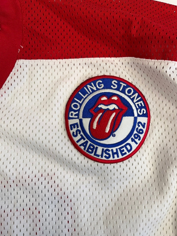 ヴィンテージ vintage 90s 90's ROLLING STONES 97-98 USA ツアーグッズ USA製 ゲームシャツ メッシュ ワッペン 白 ONE SIZE ロンT ホワイト 101MT-5250
