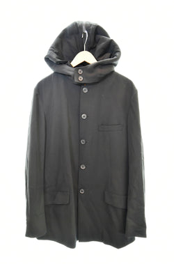 ヨウジヤマモト プールオム Yohjiyamamoto Pour Homme  21AW ボアフードジャケット ウールブルゾン 黒 HX-J17-100 3 ジャケット ブラック 103MT-1705
