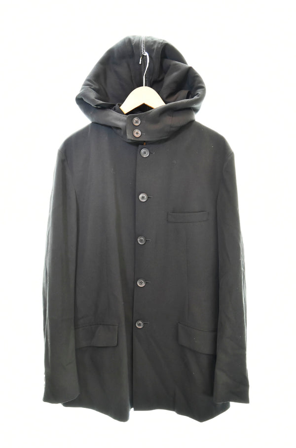 ヨウジヤマモト プールオム Yohjiyamamoto Pour Homme  21AW ボアフードジャケット ウールブルゾン 黒 HX-J17-100 3 ジャケット ブラック 103MT-1705