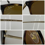 【中古】レイバン Ray-Ban 偏光レンズ 55□19 145 RB4334D 眼鏡・サングラス サングラス ブラウン 201goods-735