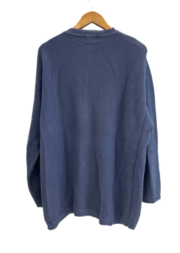 パタゴニア PATAGONIA ヘンリーネック 長袖カットソー USA製 無地 ロンT ブルー Lサイズ 101MT-4778