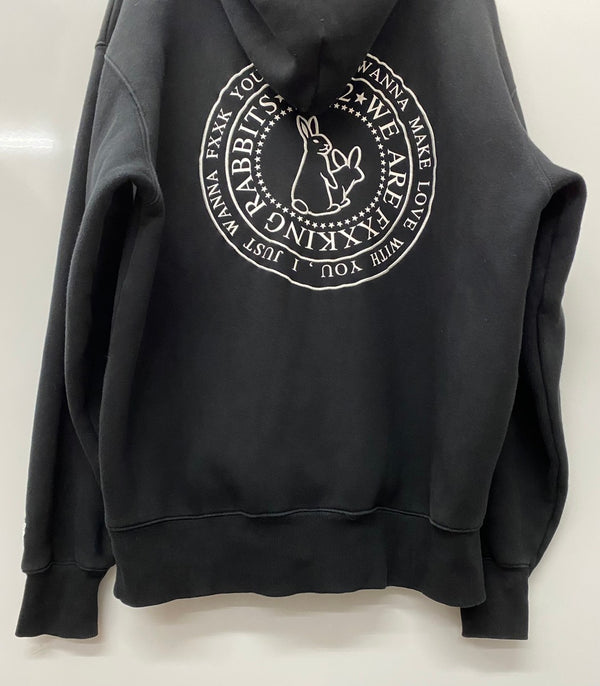 エフアールツー #FR2 FXXKING RABBITS Embroidery Hoodie パーカ ブラック XLサイズ