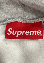 シュプリーム SUPREME collegiate patchwork leather hooded sweatshirt カレッジ パッチワーク レザー フーディ パーカー パーカ グレー Lサイズ 101MT-3501