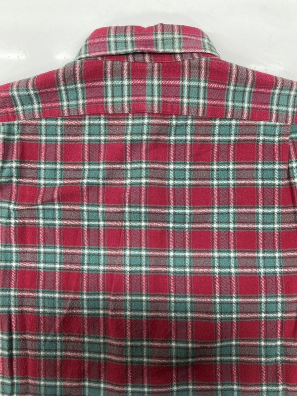 ダブルアールエル RRL 90s FLANNEL SHIRT フランネル シャツ ネルシャツ ボタン 三ツ星タグ Ralph Lauren 赤 長袖シャツ チェック レッド Sサイズ 104MT-2250