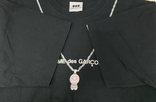 アベイシングエイプ A BATHING APE 大阪限定 COMME des GARCONS コラボ Tシャツ ブラック XLサイズ 201MT-4798