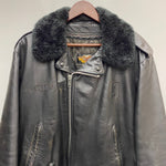 【曜日割引対象外】 ハーレーダビッドソン HARLEY-DAVIDSON 襟ボア ダブルライダース レザー ジャケット ブラック 38サイズ 201MT-4499 VB