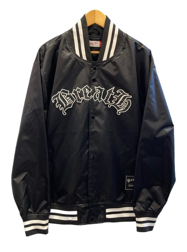 ミッチェル＆ネス Mitchell & Ness BREATH スタジャン ジャンパー 黒 ワッペン 2XL ジャケット ブラック 3Lサイズ 101MT-3239