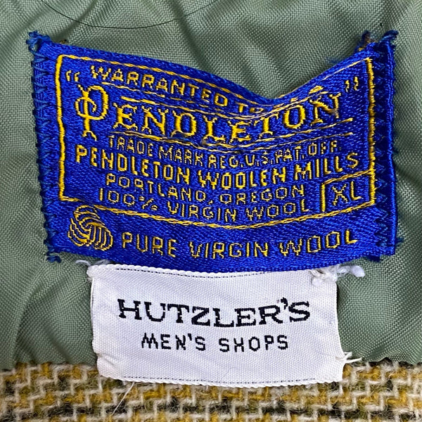 【曜日割引対象外】 ペンドルトン PENDLETON 60's Wool Open Collar Shirt 開襟 チェック 長袖シャツ 黄色 XLサイズ 201MT-3720 VB