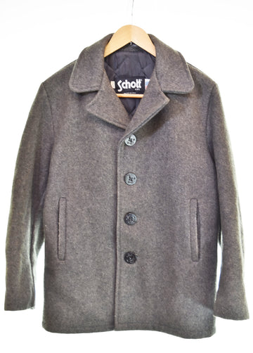 ショット SCHOTT ウール シングル ピーコート 38 38 ジャケット グレー 103MT-3507
