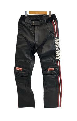 シンプソン SIMPSON 本皮 レザーパンツ バイカーパンツ ツーリング バイク用品 黒  ボトムスその他 ブラック Lサイズ 101MB-777