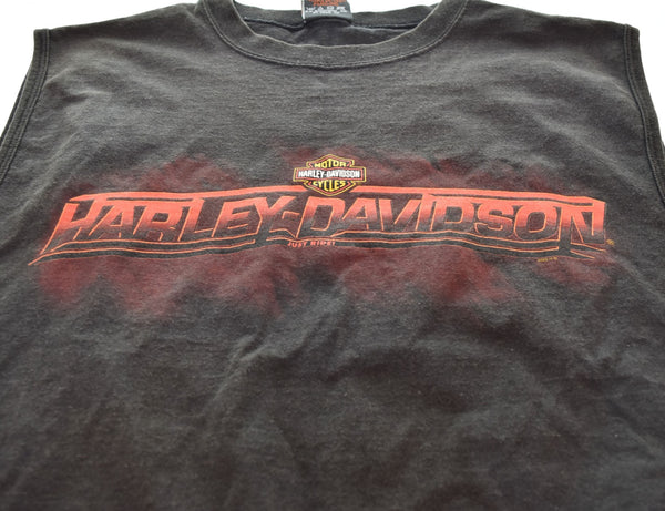 ハーレーダビッドソン Harley-Davidson  モーターサイクル タンクトップ ノースリーブ ノースリーブ ブラック Lサイズ 103MT-2995