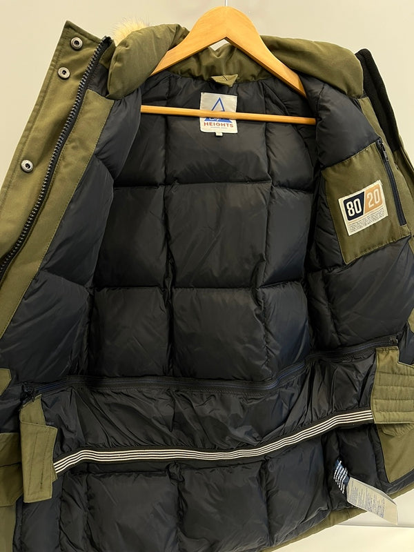 ケープハイツ Cape HEIGHTS ダウンコート ダウンジャケット フード ファー ジャケット カーキ SSサイズ XS 101LT-205