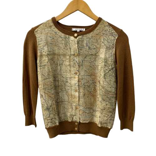 カルヴェン CARVEN セットアップ マップ柄 三陽商会 スーツ・セットアップ ブラウン Sサイズ 201LT-455