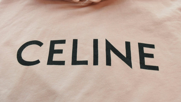 セリーヌ Céline CELINE LOOSE HOODIE ルーズ フーディー COTTON FLEECE コットンフリース LOGO PULLOVER ロゴ プルオーバー 2Y321670Q パーカ ピンク Lサイズ 103MT-1733