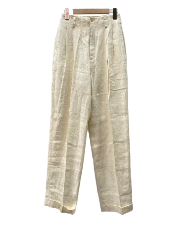 ラルフローレン RalphLauren 90s LINEN 2TUCK SLACKS PANTS リネン タック スラックス パンツ ジップフライ IMPACT21 白 無地 スラックス ホワイト サイズ 9 104MB-355