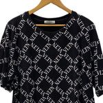 ヴァレンティノ VALENTINO  VLTNグリットプリントオーバーサイズTシャツ RV0MG01UUVC Tシャツ ブラック Lサイズ 201MT-3352
