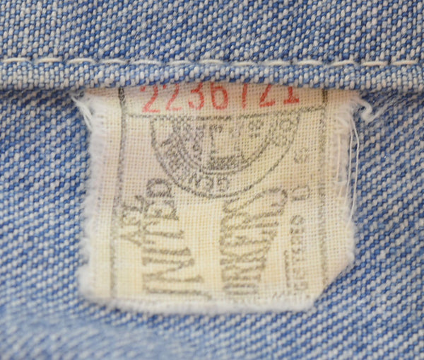 ヴィンテージ Vintage 70s OSHKOSH B'GOSH 4ポケット ジップアップ デニムジャケット 70's ユニオンチケット ジャケット ブルー 103MT-3024