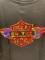 バンド band バンドTシャツ BAND-T 90s THE DOORS ドアーズriders on the storm 半袖 袖裾シングル ©1991 Tシャツ プリント Lサイズ  US古着 Tシャツ ブラック Lサイズ 101MT-2891