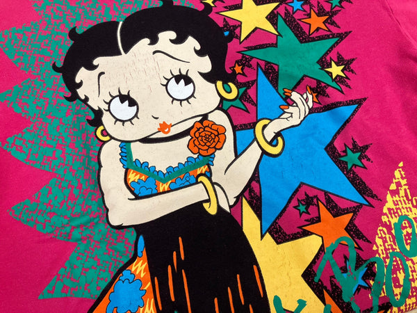 ヴィンテージ vintage 90's 90年代 US古着 Betty Boop ベティーブープ  キャラクター プリント - スウェット ピンク フリーサイズ 101MT-3659