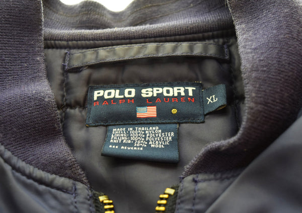 ラルフローレン RalphLauren 90s POLO SPORT MA-1 フライトジャケット ポロスポーツ ボンバージャケット  ジャケット パープル LLサイズ 103MT-2214