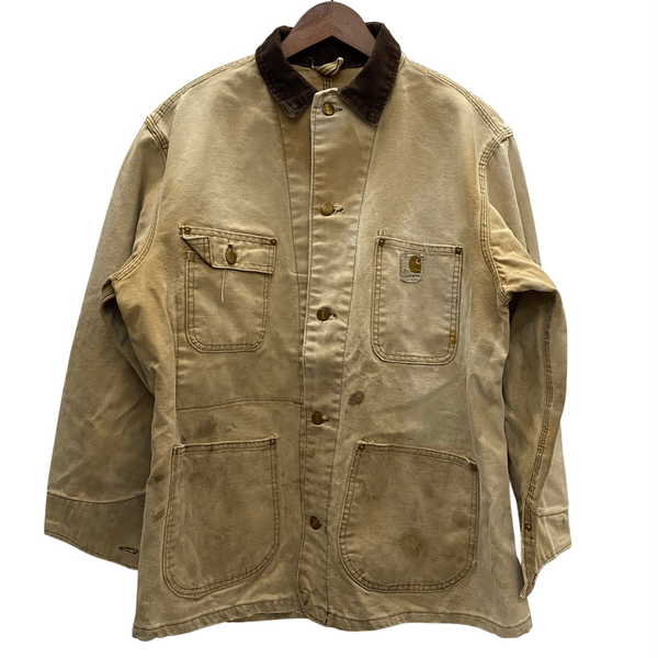 【曜日割引対象外】 カーハート Carhartt 70's Chore Coat デカCボタン カバーオール ジャケット ベージュ 40サイズ 201MT-4501 VB