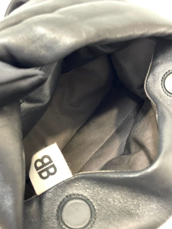 バケットバゲージ Bucket Baggage Puff Cube Medium シープレザー ハンドバッグ レディース ブラック 601bag-9