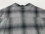 ワコマリア WACKO MARIA OMBRE CHECK OPEN COLLAR SHIRT オンブレ チェック オープンカラー 長袖 シャツ 黒 長袖シャツ チェック ブラック Lサイズ 104MT-1744