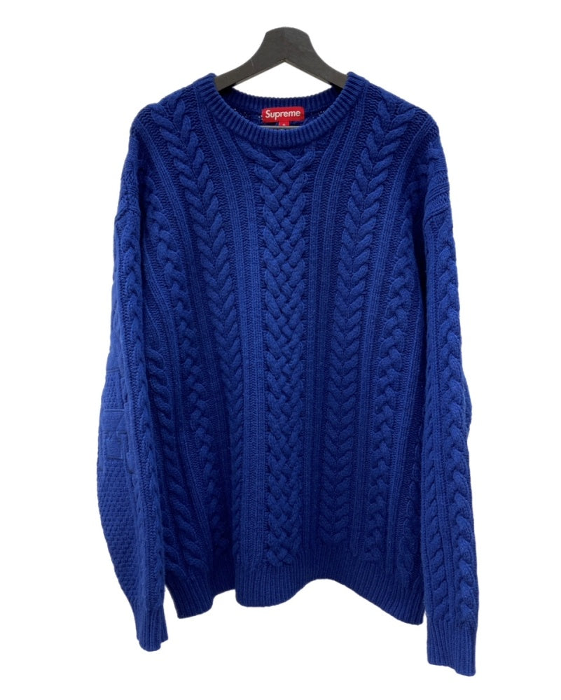 シュプリーム　セーター シュプリーム SUPREME 23FW Appliqué Cable Knit Sweater アップリケ