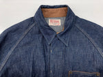 デラックスウエア DELUXEWARE 40s DENIM SHIRT 10.5oz デニムシャツ ワークシャツ ラグラン チンスト マチ付 紺 dew-7640 長袖シャツ 無地 ネイビー XLサイズ 104MT-731