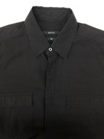 グッチ GUCCI DRESS SHIRT ドレス シャツ フラップポケット ボタン スリム 比翼 長袖 黒 322331 21131 サイズ 38 長袖シャツ 無地 ブラック 104MT-2323