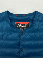 ナンガ NANGA INNER DOWN JACKET インナー ダウン ジャケット ノーカラー アウトドア WILD-1 紺 ジャケット ロゴ ネイビー Lサイズ 104MT-877