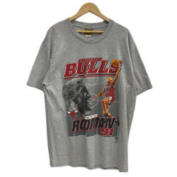 ナツメグ NUTMEG NBA シカゴブルズ Chicago Bulls デニスロッドマン DENNIS RODMAN Tシャツ グレー Lサイズ 201MT-4613